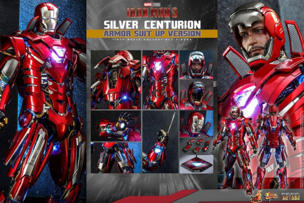 Iron Man 3 Movie Masterpiece Action Figure 1/6 Silver Centurion (Armor Suit Up Version) 32 cm