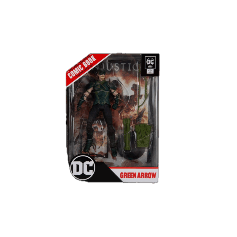 MCFARLANE DC PAGE PUNCHERS GREEN ARROW INJUSTICE 2 ACTION FIGURE + COMICS NEW