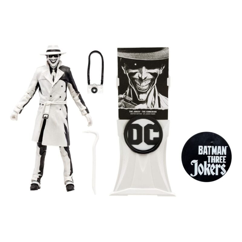 BATMAN: THREE JOKERS DC MULTIVERSE FIGURINE THE JOKER: THE COMEDIAN SKETCH EDITION (GOLD LABEL) 18 CM