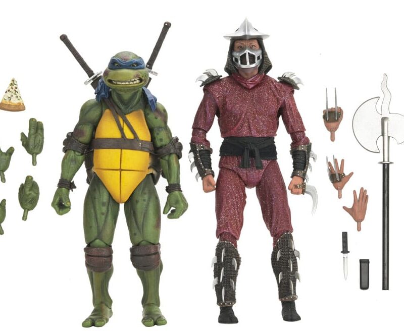 Teenage Mutant Ninja Turtles (1990 Movie) Action Figure Roof Top Battle Shredder vs Leo 18 cm