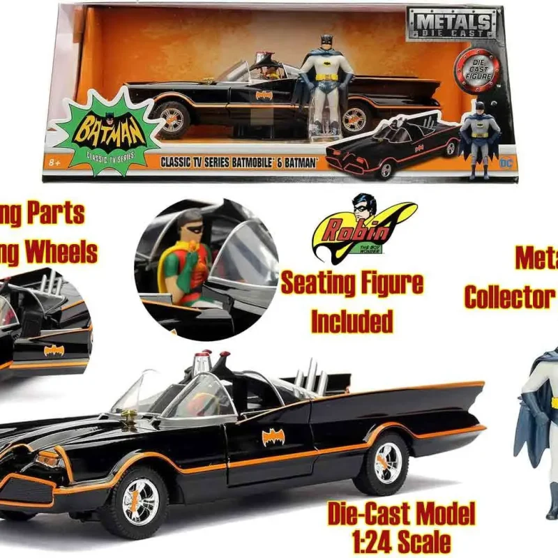 Batman 1966 - Batmobile With Batman & Robin - 1:24 Die-Cast Model