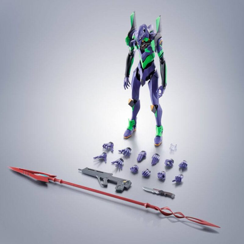 Evangelion: 3.0+1.0 Thrice Upon a Time Robot Spirits Action Figure Side EVA  Evangelion Test Type-01 + Spear of Cassius Renewal Color Edition Reissue