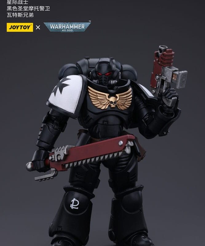 Warhammer 40k Action Figure 1/18 Space Marines Black Templars Outriders Brother Valtus 14 cm