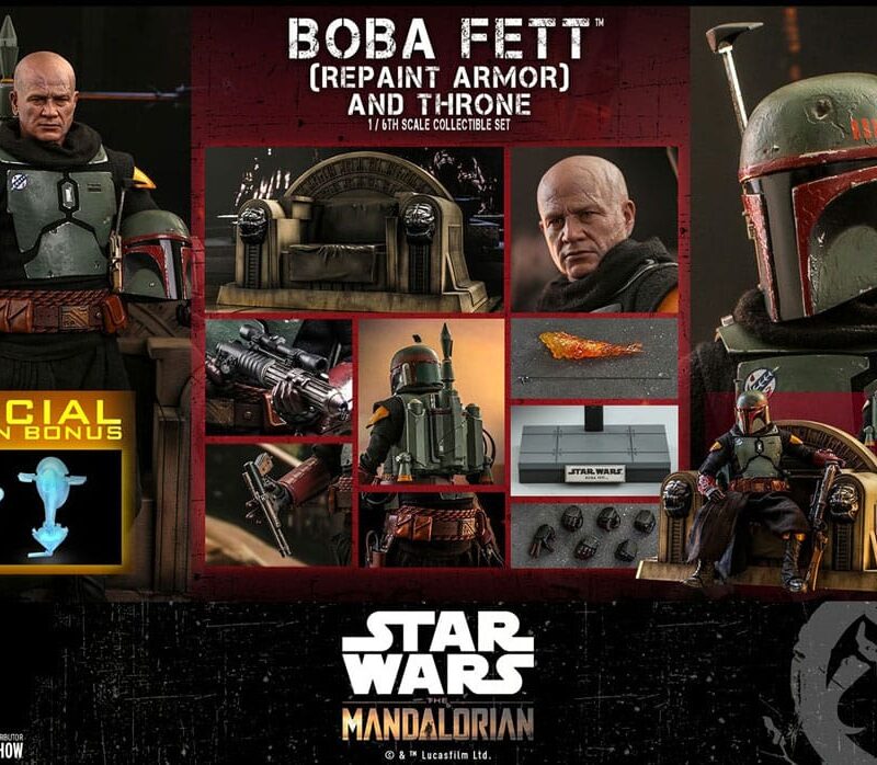 Star Wars: The Mandalorian Action Figure 1/6 Boba Fett Repaint Armor and Throne Special Edition 30 cm