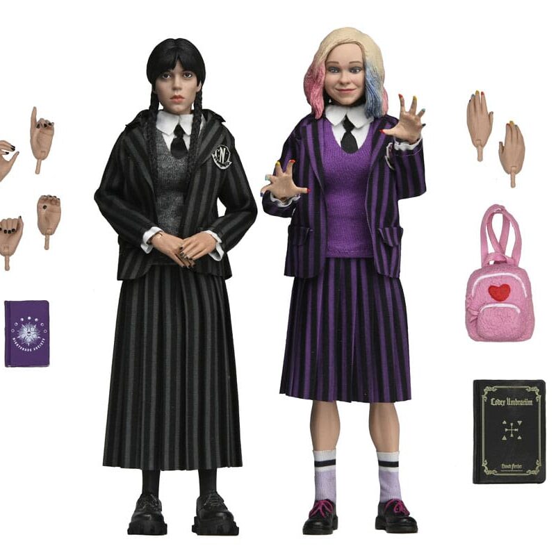 Wednesday Action Figures 2 Pack Wednesday Addams (Nevermore Uniform) and Enid 20 cm